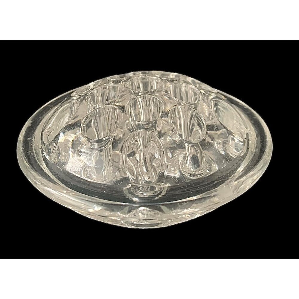 Vintage Clear Glass Flower Frog